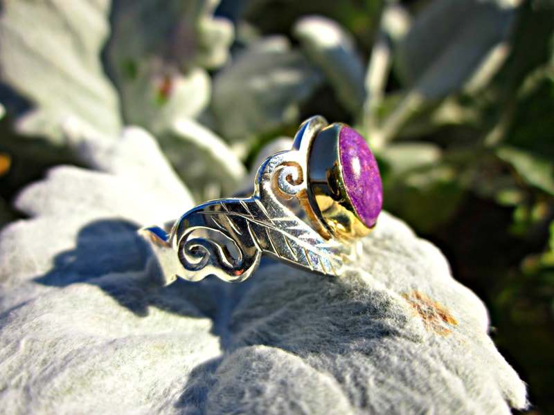 Sterling Silver & Gold One of a Kind Sugilite Ring