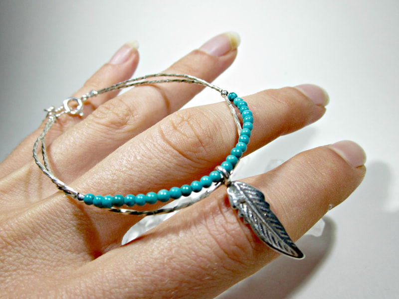  Turquoise Feather Bracelet