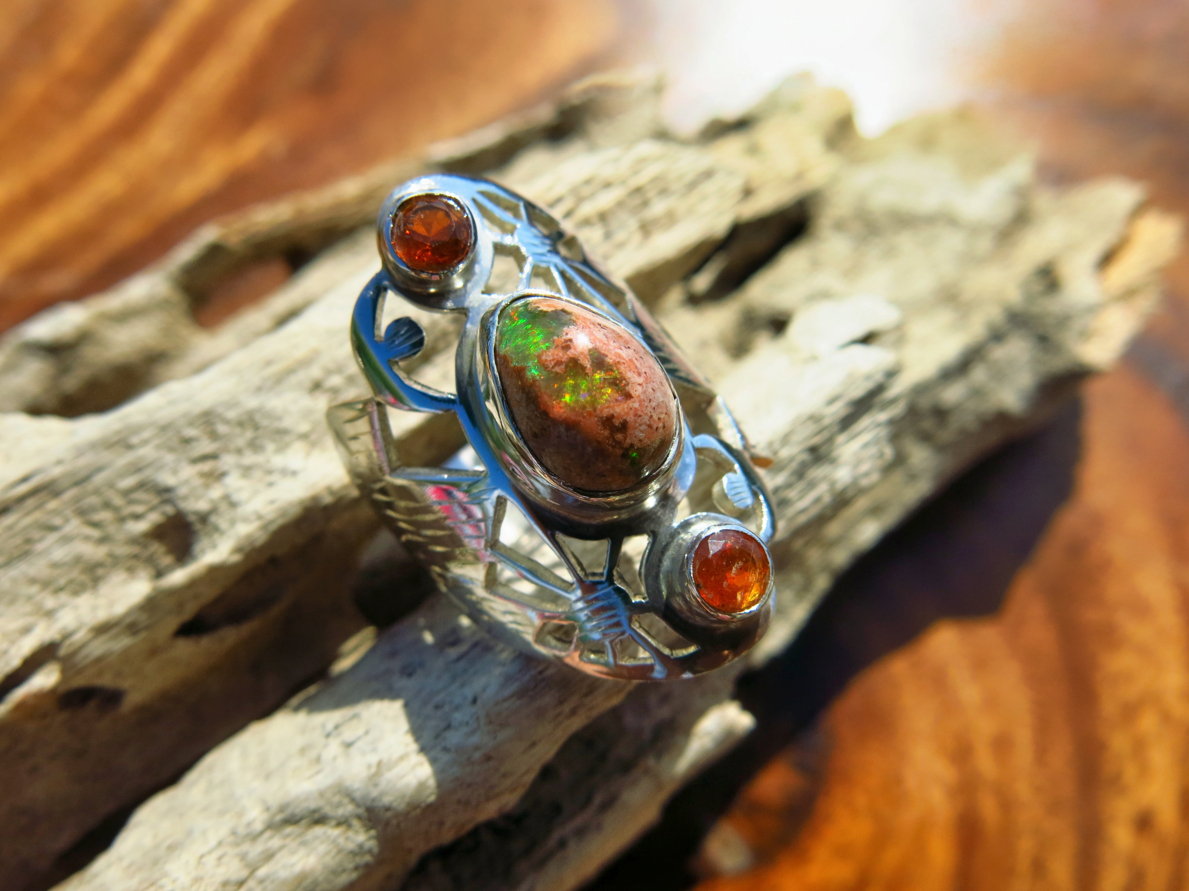 Buy Ethiopian Opal Ring, Fire Opal Ring, Sterling Silver 925 Opal Gemstone  Ring Natural Fire Opal October Birthstone Handmade Ring Gifts for Him  Online in India - Etsy